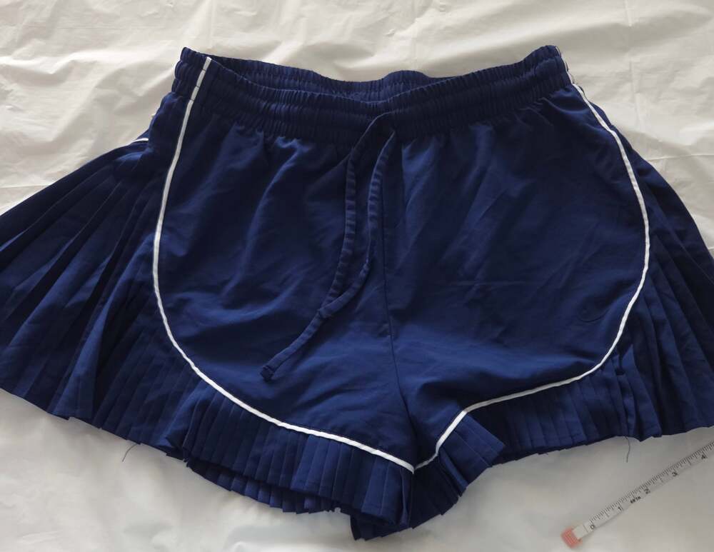 Champion Collegiate Pleated Short Blue Depths Navy Ruffle Athletic Shorts M